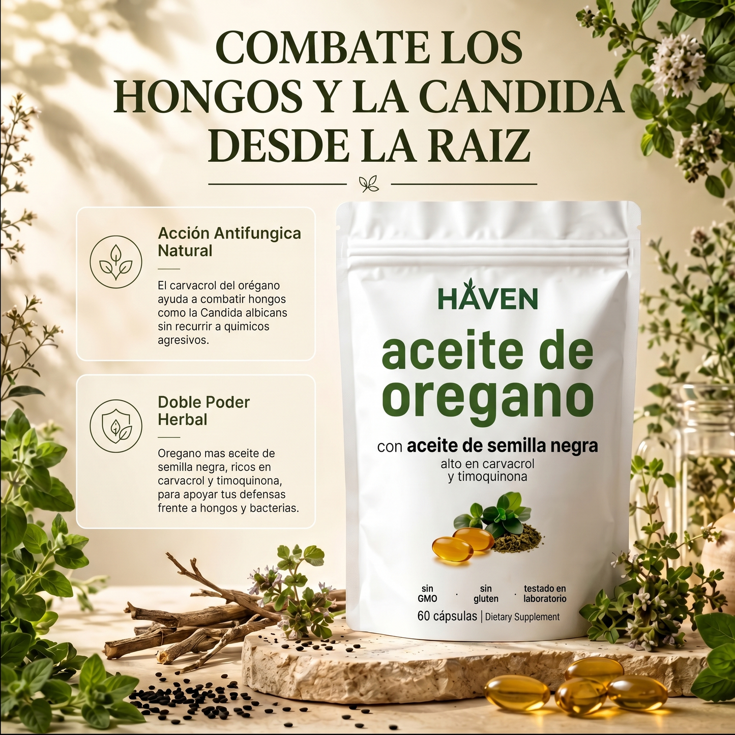 Combate la Cándida, los Hongos y las Bacterias de Forma Natural | Aceite de Orégano y Aceite de Semilla Negra