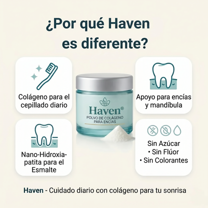 Encías Firmes y Sonrisa Fuerte – Haven Polvo de Colágeno Dental